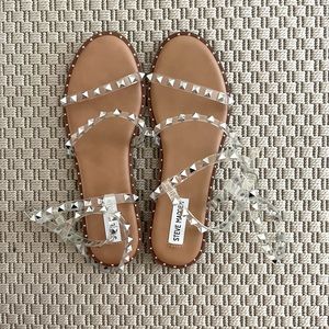 Steve Madden Travel Clear studded sandals size 9